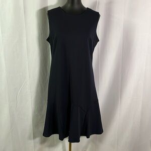 NWT Shelby & Palmer Navy Blue Sleeveless Ruffle Hem Sheath Dress